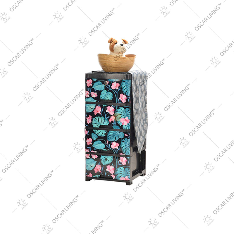 LEMARI PLASTIK - PLASTIC WARDROBE Lemari Plastik Laci Miami Milaci Motif Leaf MIAMI OSCARLIVING