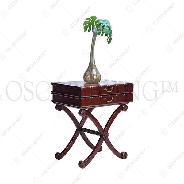 Meja Serbaguna Meja Sudut Silang Mahogani OLIV Ritz Chester OLIV OSCARLIVING