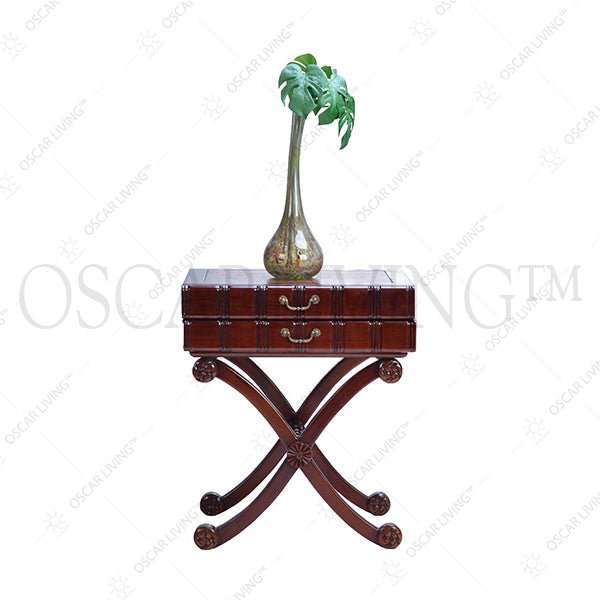 Meja Serbaguna Meja Sudut Silang Mahogani OLIV Ritz Chester OLIV OSCARLIVING