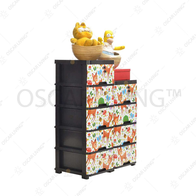 LEMARI PLASTIK - PLASTIC WARDROBE Lemari Plastik Miami Laci Milaci Motif Deer | Plastic Drawer MIAMI OSCARLIVING