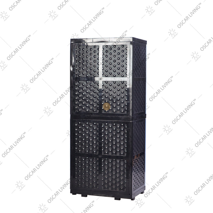 LEMARI PLASTIK - PLASTIC WARDROBE Lemari Plastik Sinbak Rak 4 Susun Motif Gajah | Plastic Wardrobe SINBAK OSCARLIVING