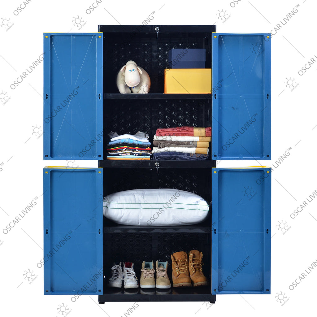 LEMARI PLASTIK - PLASTIC WARDROBE Lemari Plastik Sinbak Rak 4 Susun Motif Gajah | Plastic Wardrobe SINBAK OSCARLIVING