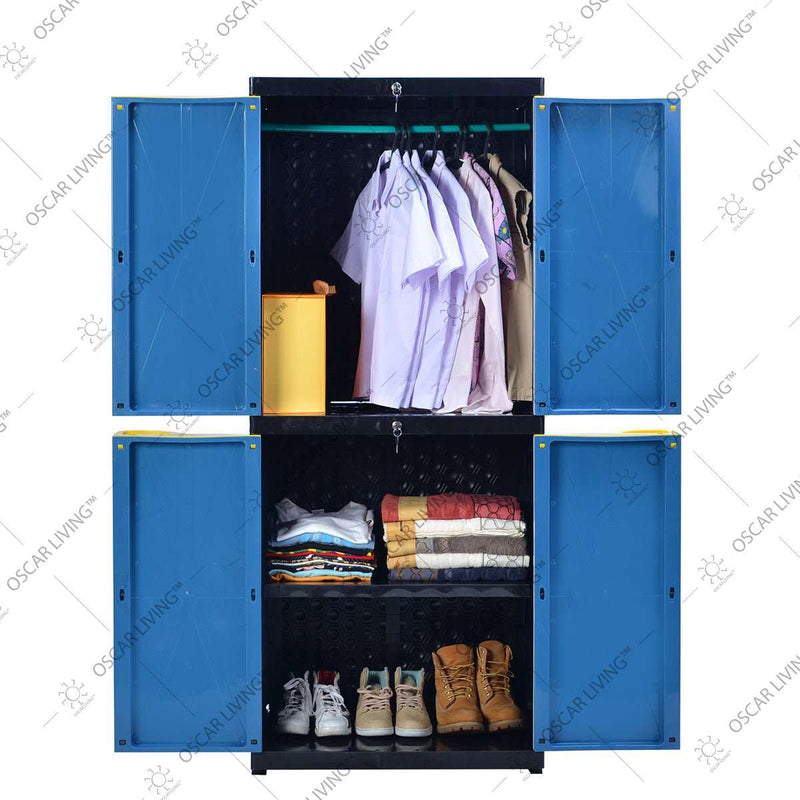 LEMARI PLASTIK - PLASTIC WARDROBE Lemari Plastik Sinbak Rak 4 Susun Motif | Plastic Wardrobe SINBAK OSCARLIVING