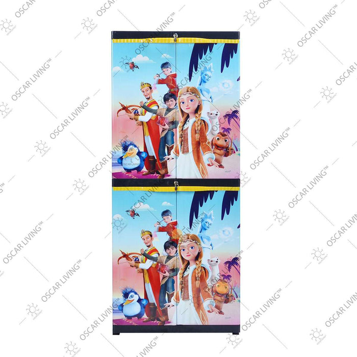 LEMARI PLASTIK - PLASTIC WARDROBE Lemari Plastik Sinbak Rak 4 Susun Motif Queen Ice | Plastic Wardrobe SINBAK OSCARLIVING