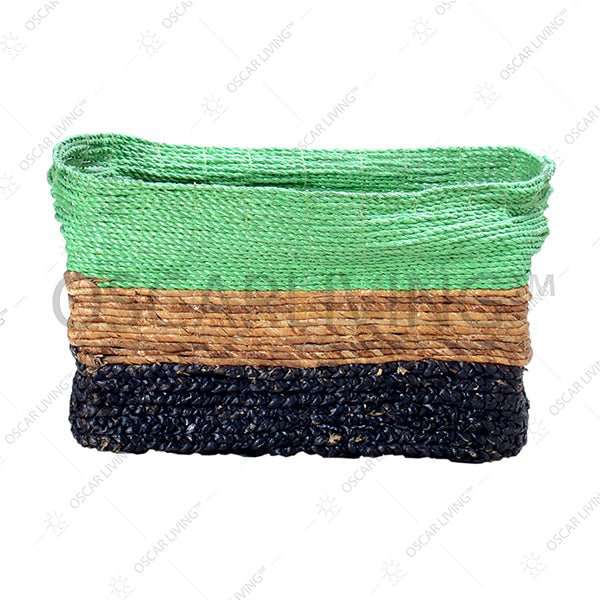 KERANJANG ANYAM Keranjang Anyam Kombinasi Rafia Dengan Pegangan Samping OLIV OLIV OSCARLIVING