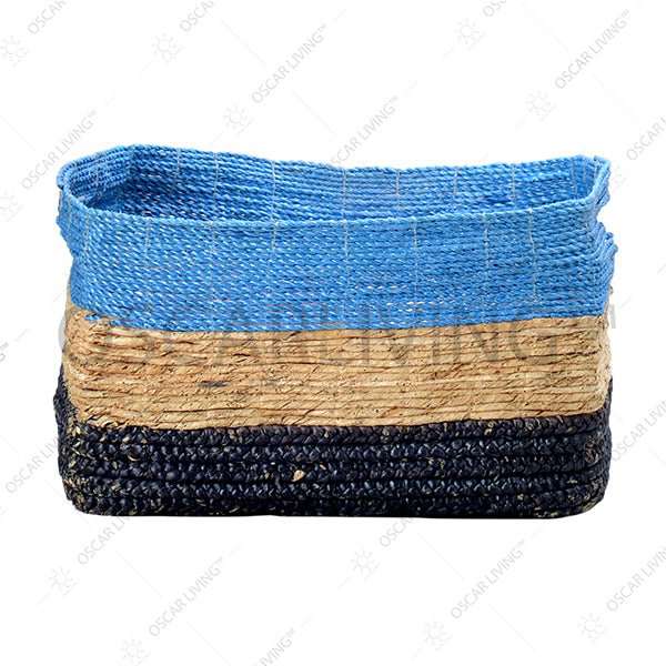 KERANJANG ANYAM Keranjang Anyam Kombinasi Rafia Dengan Pegangan Samping OLIV OLIV OSCARLIVING