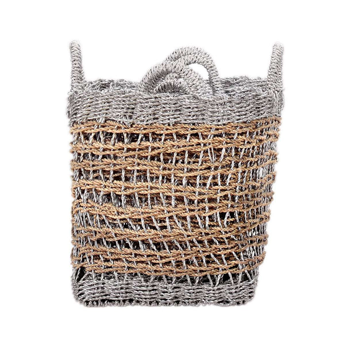 KERANJANG ANYAM Keranjang Anyam Kombinasi Dengan Pegangan OLIV OLIV OSCARLIVING