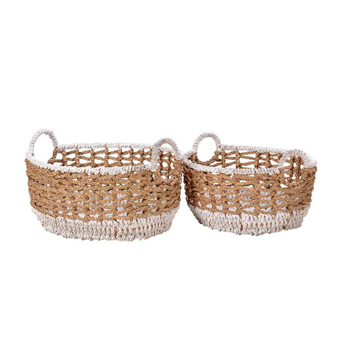 KERANJANG ANYAM Keranjang Anyam Oval Dengan Pegangan OLIV OLIV OSCARLIVING