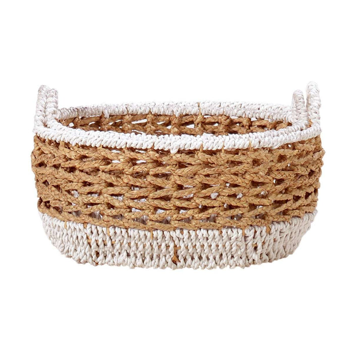 KERANJANG ANYAM Keranjang Anyam Oval Dengan Pegangan OLIV OLIV OSCARLIVING