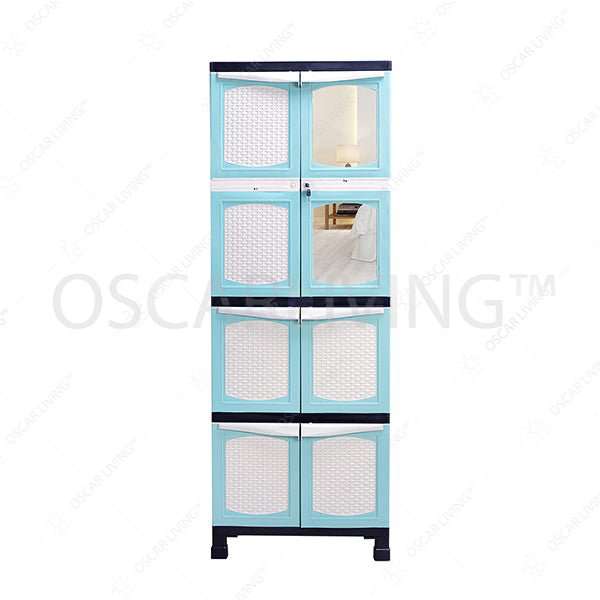 LEMARI PLASTIK - PLASTIC WARDROBE Lemari Plastik Gantung Kingstar RP48G kaca dan kunci KINGSTAR OSCARLIVING