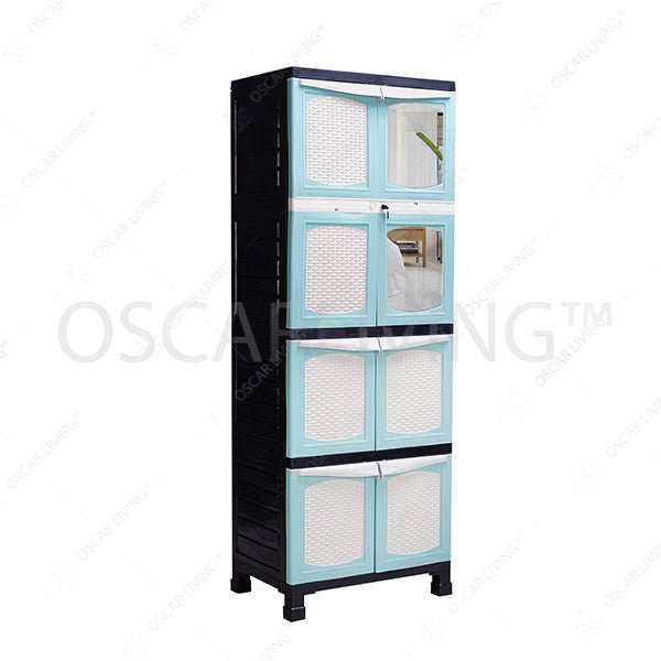 LEMARI PLASTIK - PLASTIC WARDROBE Lemari Plastik Gantung Kingstar RP48G kaca dan kunci KINGSTAR OSCARLIVING