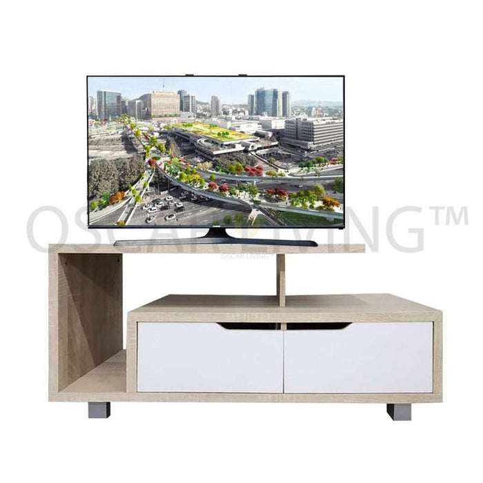 MEJA TV - TV STAND Meja TV Minimalis Lunar LVR126 Partikel OAK LUNAR OSCARLIVING