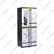 LEMARI PLASTIK - PLASTIC WARDROBE Lemari Plastik Sinbak Rak 4 Susun Motif | Plastic Wardrobe SINBAK OSCARLIVING