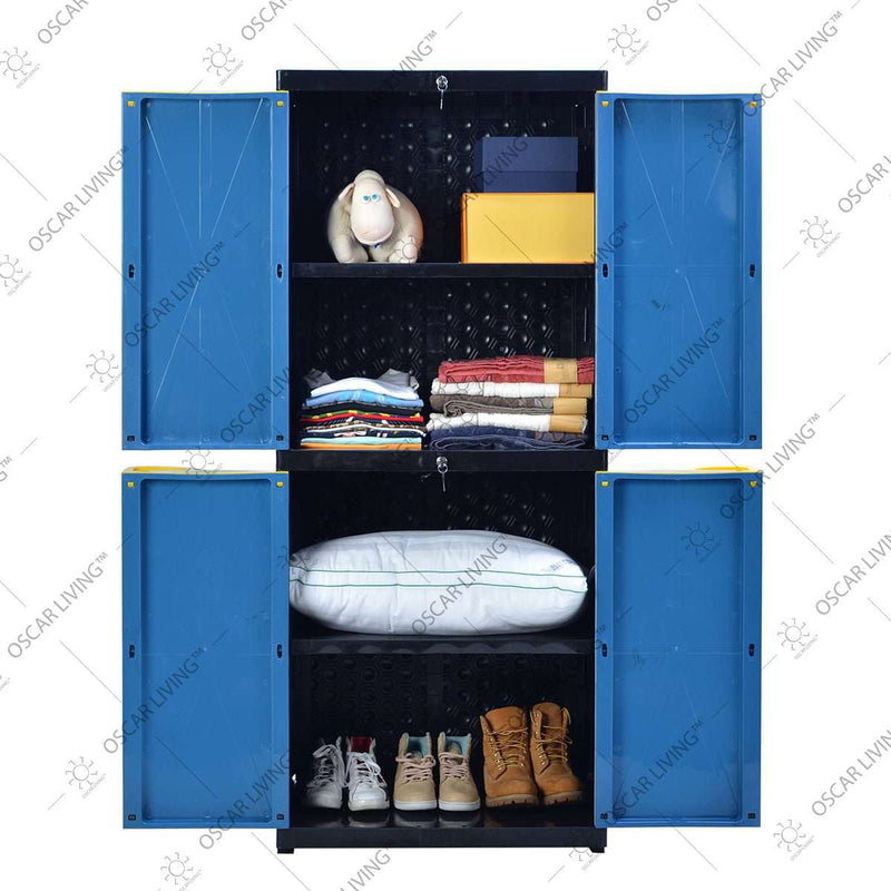 LEMARI PLASTIK - PLASTIC WARDROBE Lemari Plastik Sinbak Rak 4 Susun Motif | Plastic Wardrobe SINBAK OSCARLIVING