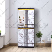 LEMARI PLASTIK - PLASTIC WARDROBE Lemari Plastik Sinbak Rak 4 Susun Motif | Plastic Wardrobe SINBAK OSCARLIVING