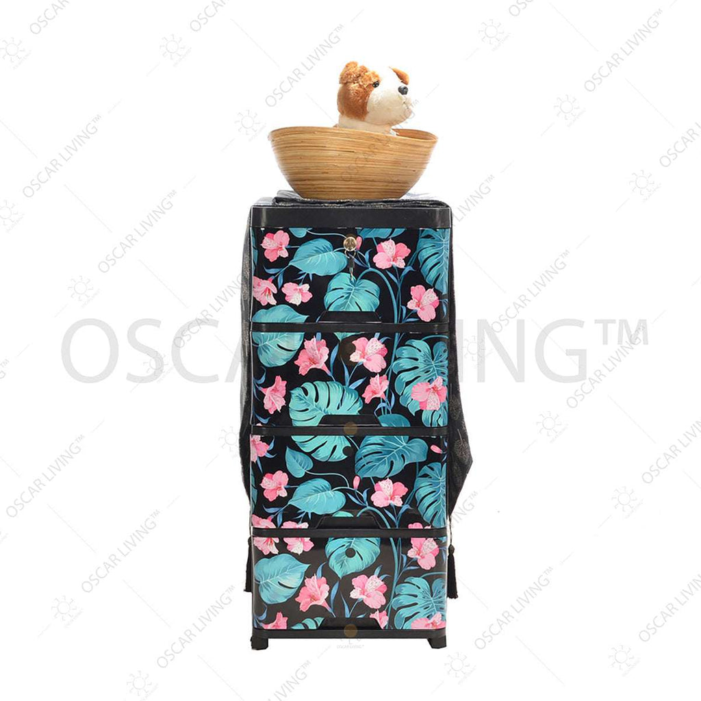 LEMARI PLASTIK - PLASTIC WARDROBE Lemari Plastik Laci Miami Milaci Motif Leaf MIAMI OSCARLIVING