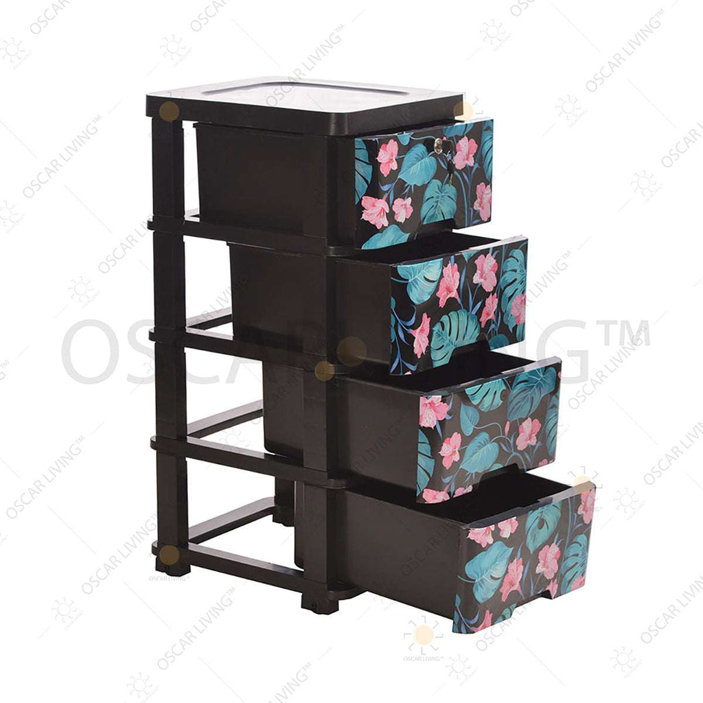 LEMARI PLASTIK - PLASTIC WARDROBELemari Plastik Laci Miami Milaci Motif LeafMIAMIOSCARLIVING