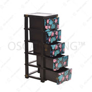 LEMARI PLASTIK - PLASTIC WARDROBE Lemari Plastik Laci Miami Milaci Motif Leaf MIAMI OSCARLIVING