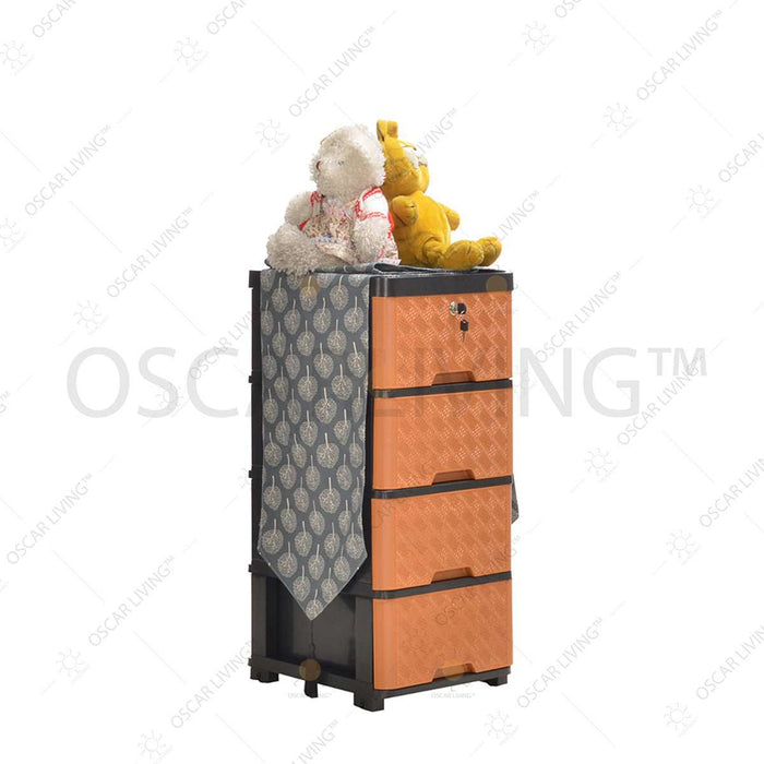 LEMARI PLASTIK - PLASTIC WARDROBE Lemari Plastik Miami Laci Milaci Motif Rattan MIAMI OSCARLIVING