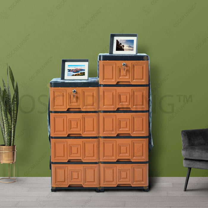 LEMARI PLASTIK - PLASTIC WARDROBE Lemari Plastik Miami Laci Milaci Motif Square MIAMI OSCARLIVING