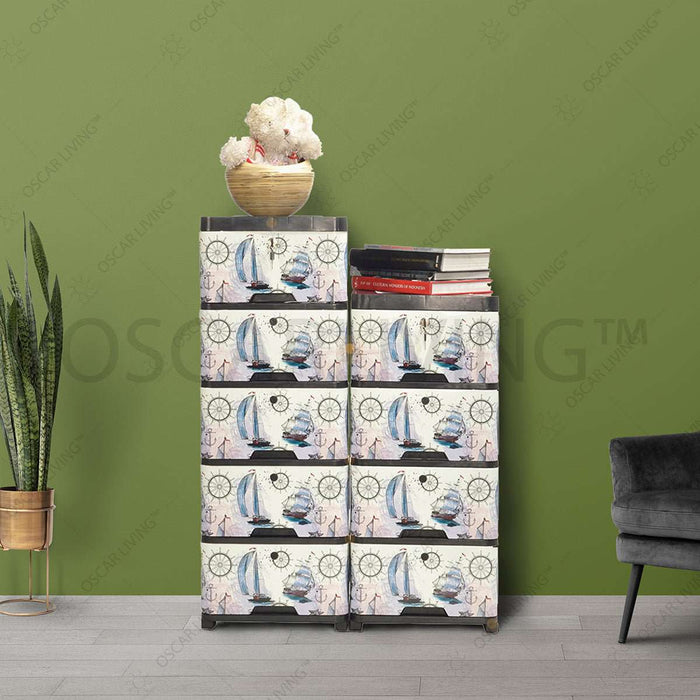 LEMARI PLASTIK - PLASTIC WARDROBE Lemari Plastik Miami Laci Milaci Motif Pirates | Plastic Drawer MIAMI OSCARLIVING