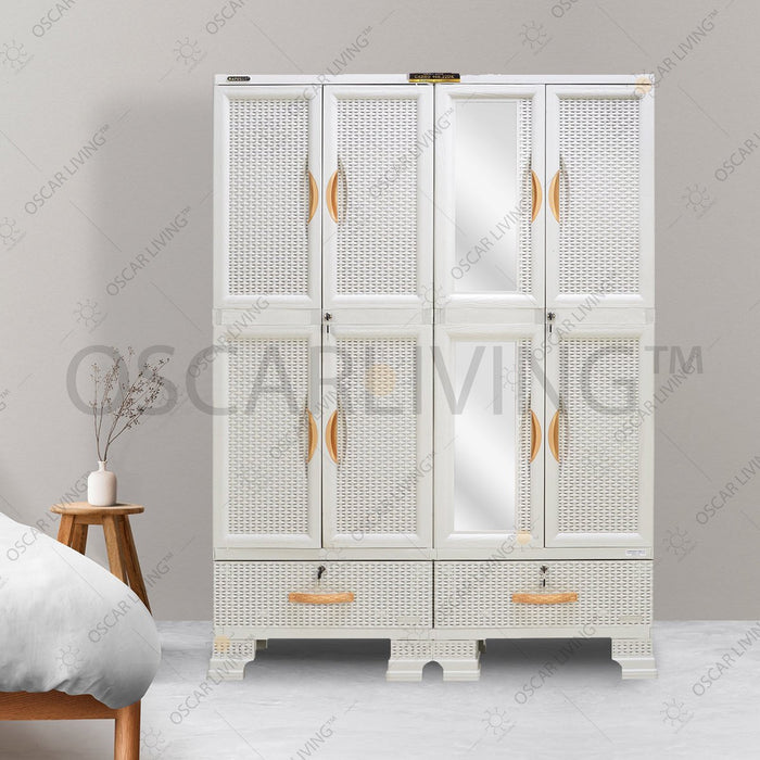 LEMARI PLASTIK - PLASTIC WARDROBE Lemari Plastik Napolly Cabro466 + Kaca | Plastic Wardrobe NAPOLLY OSCARLIVING