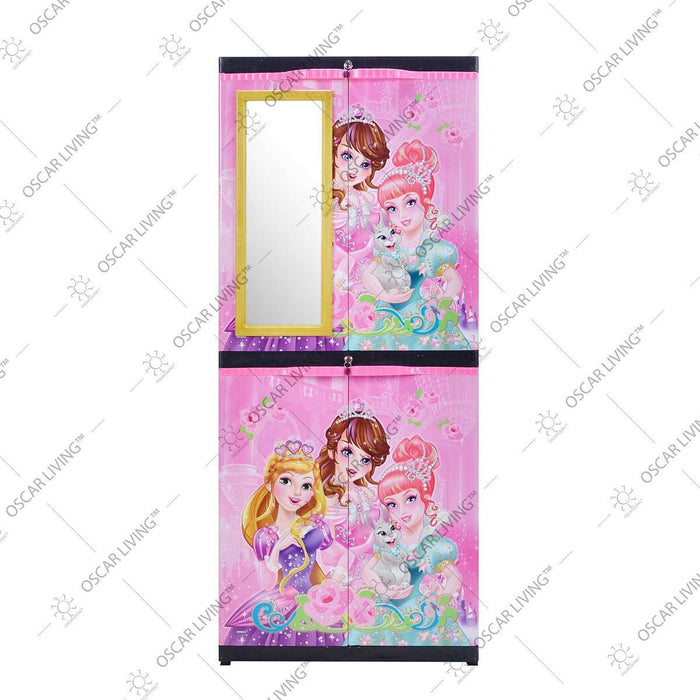 LEMARI PLASTIK - PLASTIC WARDROBE Lemari Plastik Sinbak Rak 4 Susun Motif | Plastic Wardrobe SINBAK OSCARLIVING
