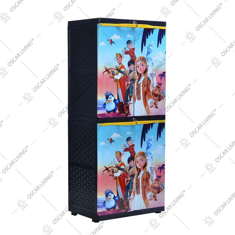LEMARI PLASTIK - PLASTIC WARDROBE Lemari Plastik Sinbak Rak 4 Susun Motif Queen Ice | Plastic Wardrobe SINBAK OSCARLIVING