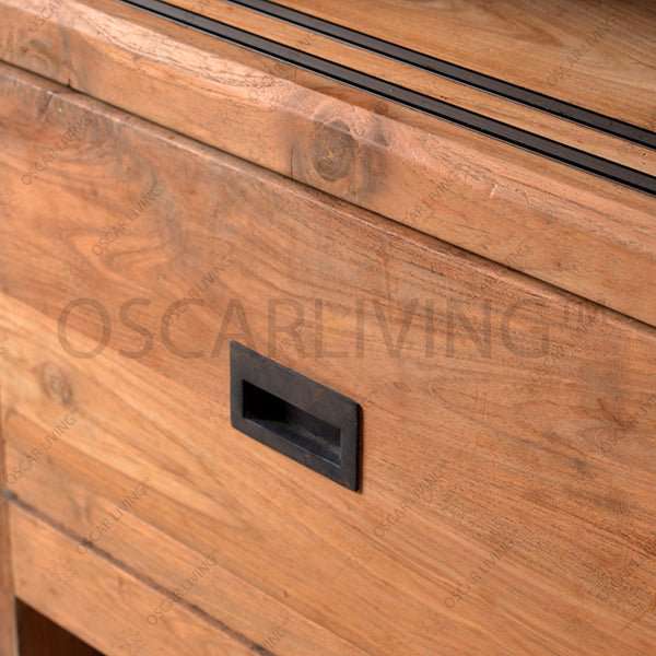 Bookself Rak Buku Jati OLIV RBS Hasibuan pintu geser | Bookshelf OLIV OSCARLIVING