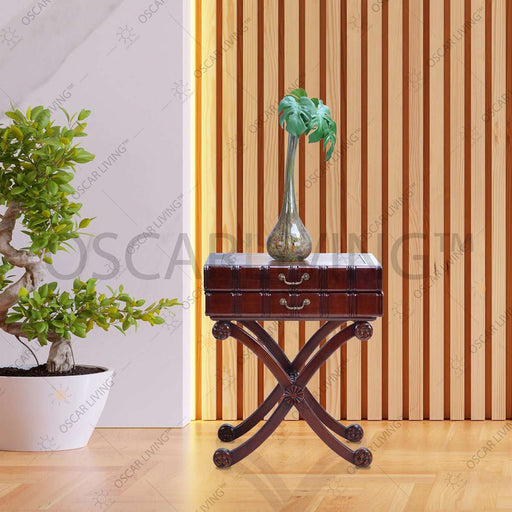 Meja Serbaguna Meja Sudut Silang Mahogani OLIV Ritz Chester OLIV OSCARLIVING