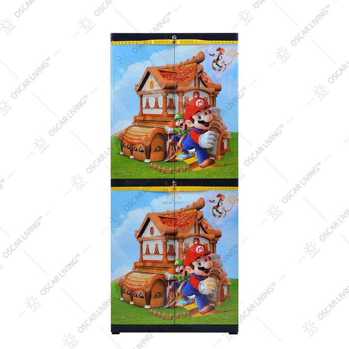 LEMARI PLASTIK - PLASTIC WARDROBE Lemari Plastik Sinbak Rak 4 Susun Motif Mario | Plastic Wardrobe SINBAK OSCARLIVING