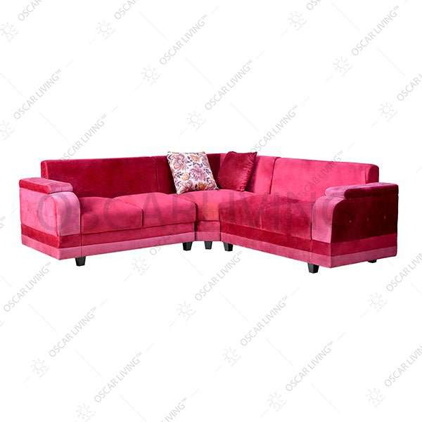 SOFA Sofa Tamu Santai OLC OLIV Suede Merah | Sofa L OLIV OSCARLIVING