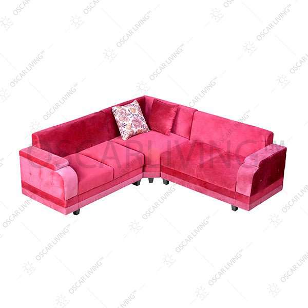 SOFA Sofa Tamu Santai OLC OLIV Suede Merah | Sofa L OLIV OSCARLIVING