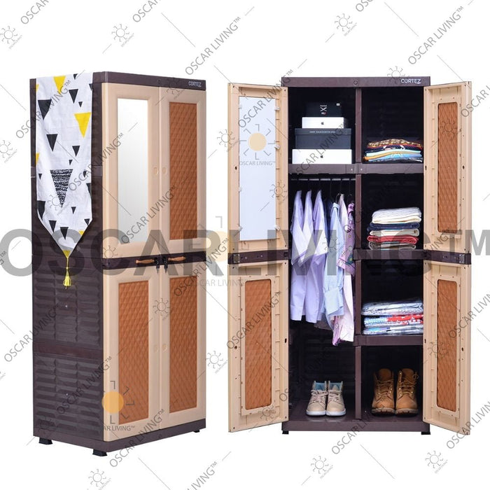 LEMARI PLASTIK - PLASTIC WARDROBE Lemari Plastik Gantung Tabitha Cortez 2 Pintu + Cermin TABITHA OSCARLIVING