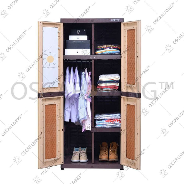 LEMARI PLASTIK - PLASTIC WARDROBE Lemari Plastik Gantung Tabitha Cortez 2 Pintu + Cermin TABITHA OSCARLIVING