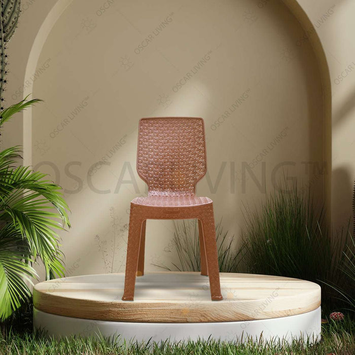 KURSI PLASTIK - PLASTIC CHAIR Kursi Plastik Tabitha Motif Rotan | Tabitha Plastic Chair Rattan Motif TABITHA OSCARLIVING