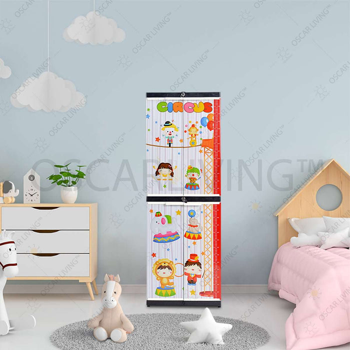 PLASTIC WARDROBE Lemari Plastik Tabitha LS2P Motif Sailor - Motif Circus | Plastic Wardrobe TABITHA OSCARLIVING