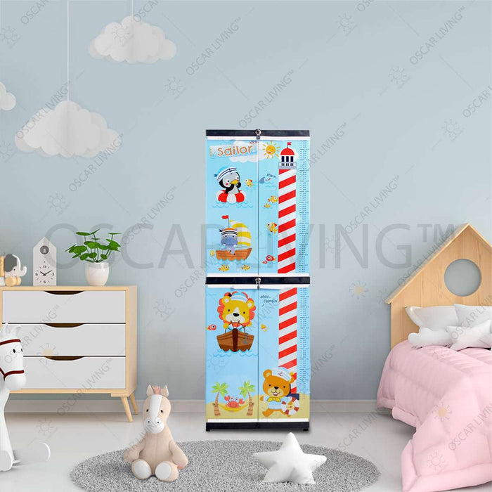 PLASTIC WARDROBE Lemari Plastik Tabitha LS2P Motif Sailor - Motif Circus | Plastic Wardrobe TABITHA OSCARLIVING