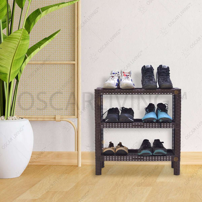 Rak sepatu Plastik Rak Sepatu Plastik Motif Rotan Tabitha TABITHA OSCARLIVING