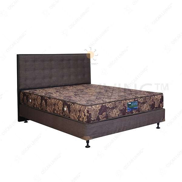 KASUR - SPRINGBED Kasur Springbed Valeo Superkoil HB NYC Brown | Fullset NYC VALEO OSCARLIVING