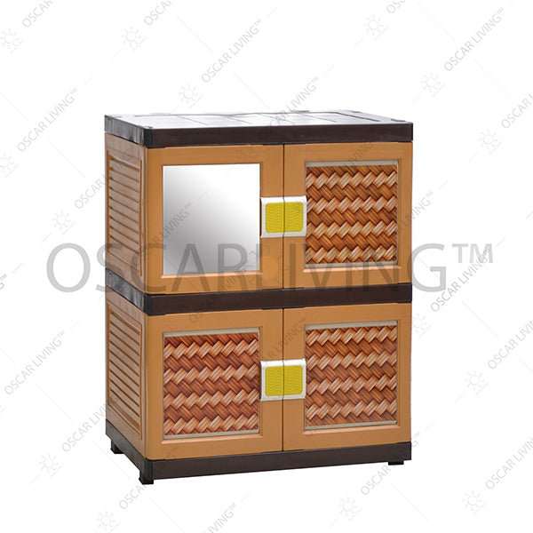 LEMARI PLASTIK - PLASTIC WARDROBE Lemari Plastik HK Plast Motif Bambu HK PLAST OSCARLIVING
