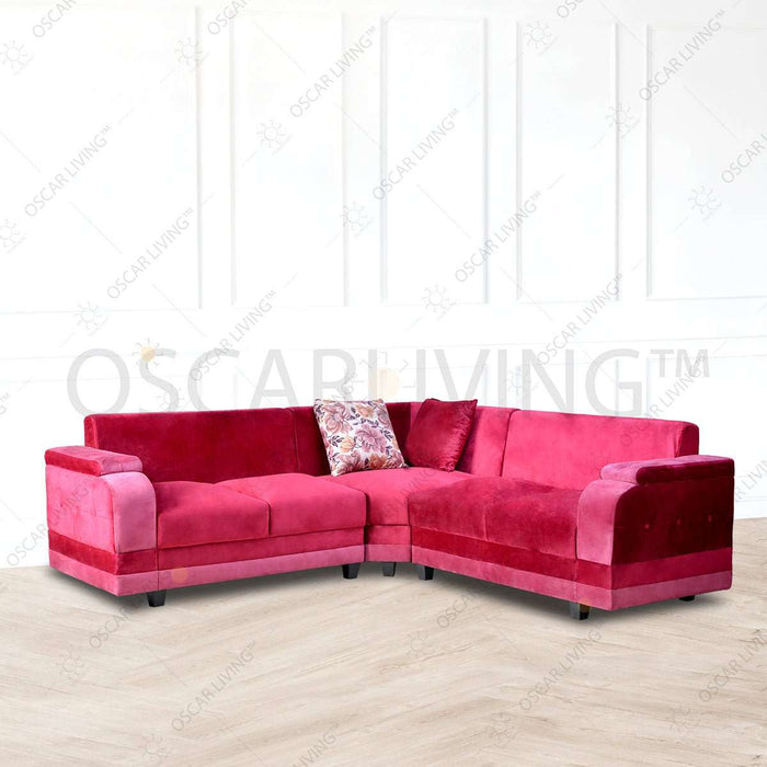SOFA Sofa Tamu Santai OLC OLIV Suede Merah | Sofa L OLIV OSCARLIVING